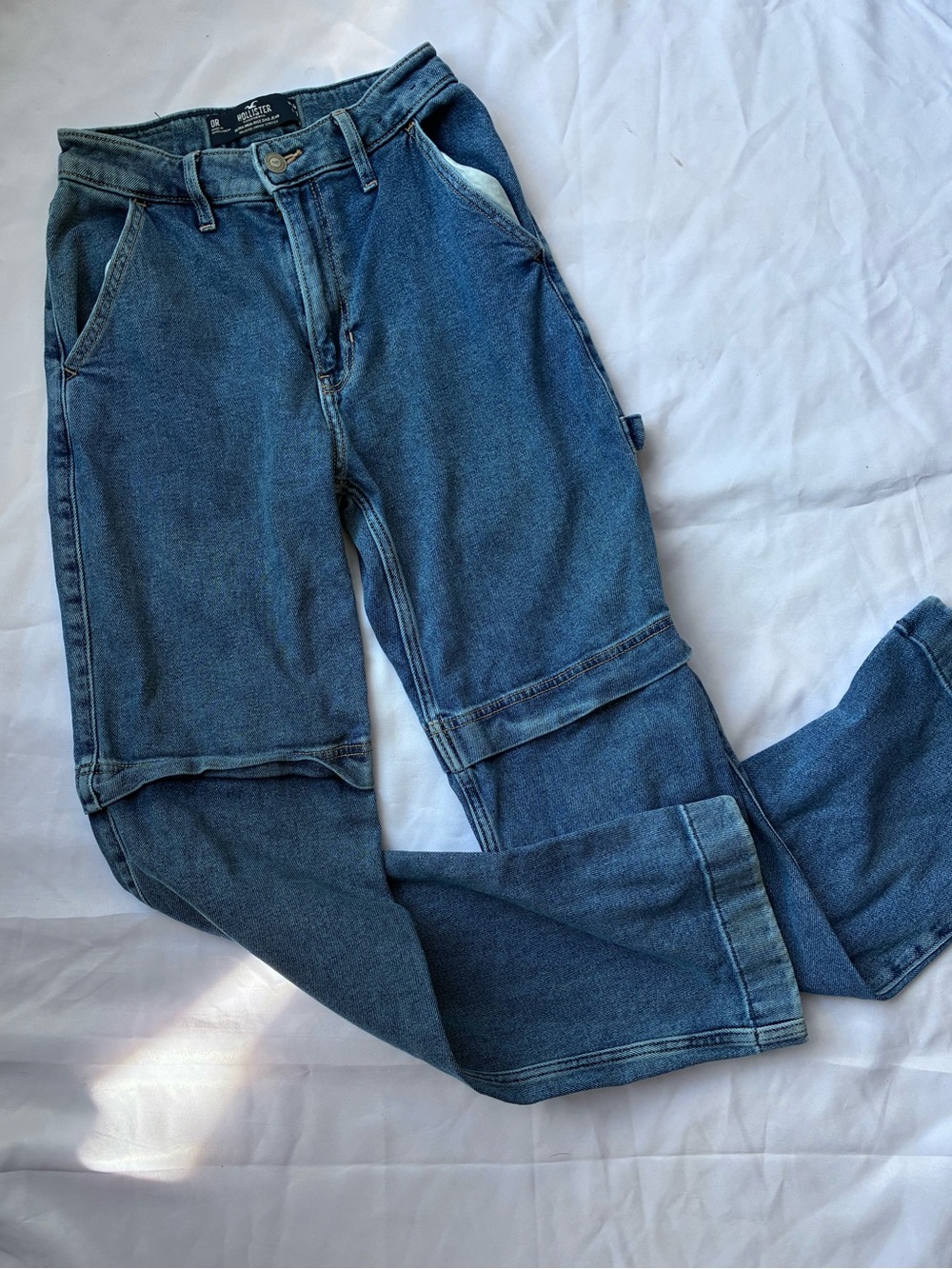 Hollister Ultra High Rise Dad Jeans in Blue Denim